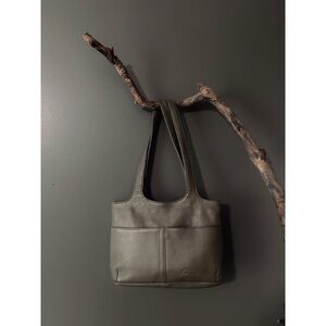 Vintage Olive Green Leather Mini Shoulder Bag